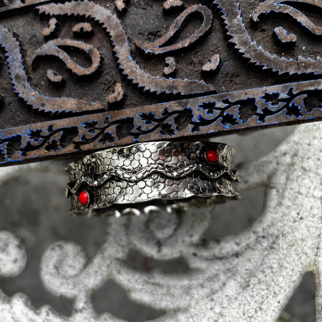 Silver & Coral Bracelet