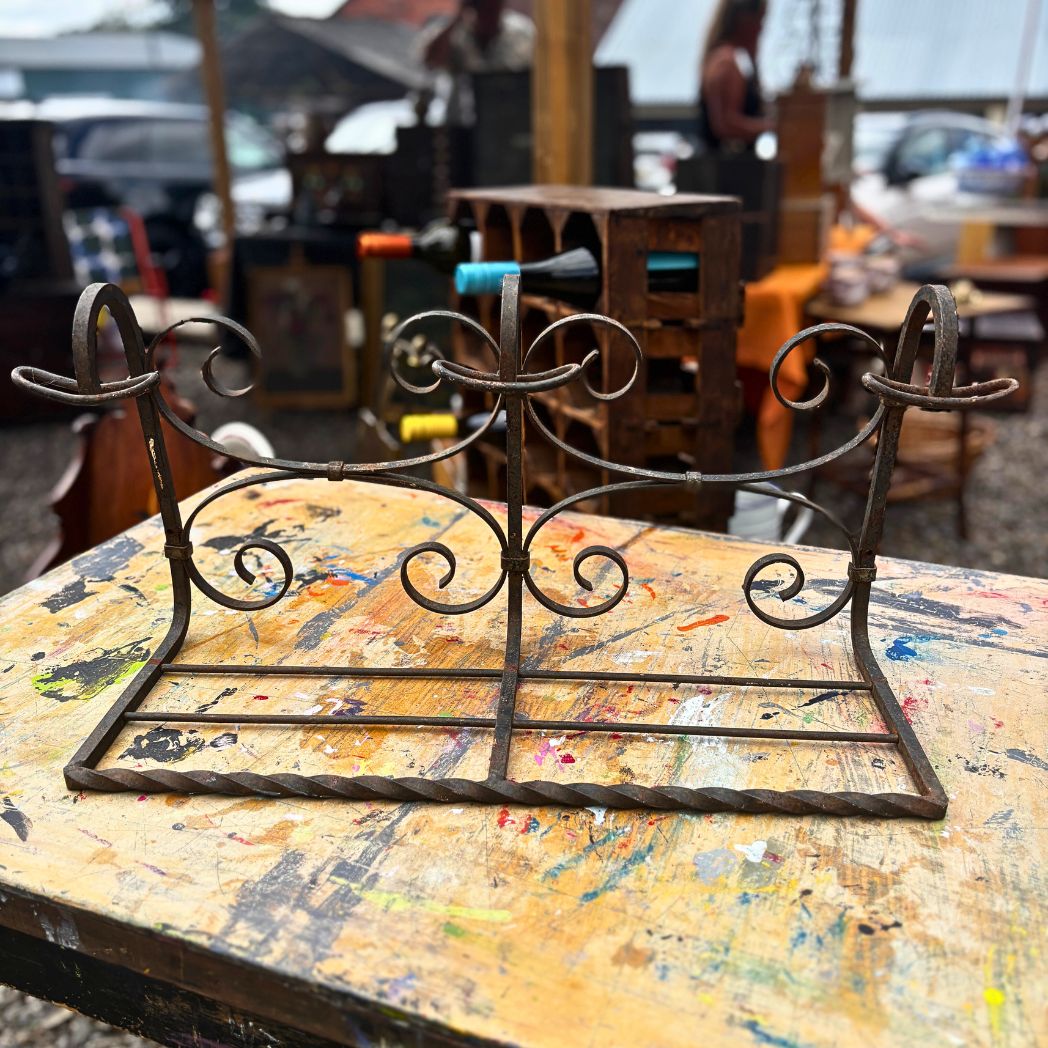 Vintage wrought iron coat rack