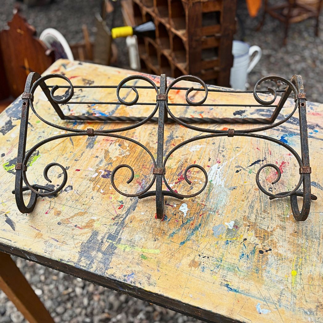 Vintage wrought iron coat rack