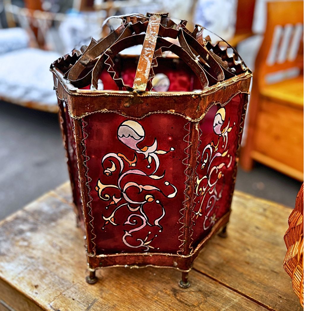French Art Nouveau glass lantern