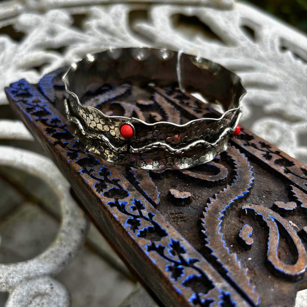 Silver & Coral Bracelet