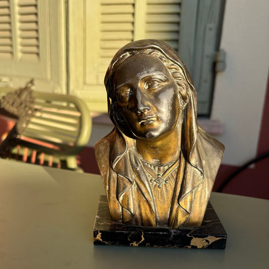 French Bronzed Metal Bust