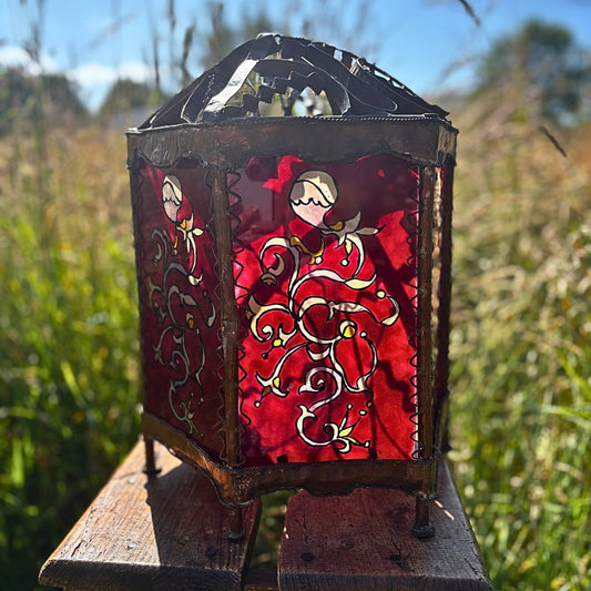French Art Nouveau glass lantern
