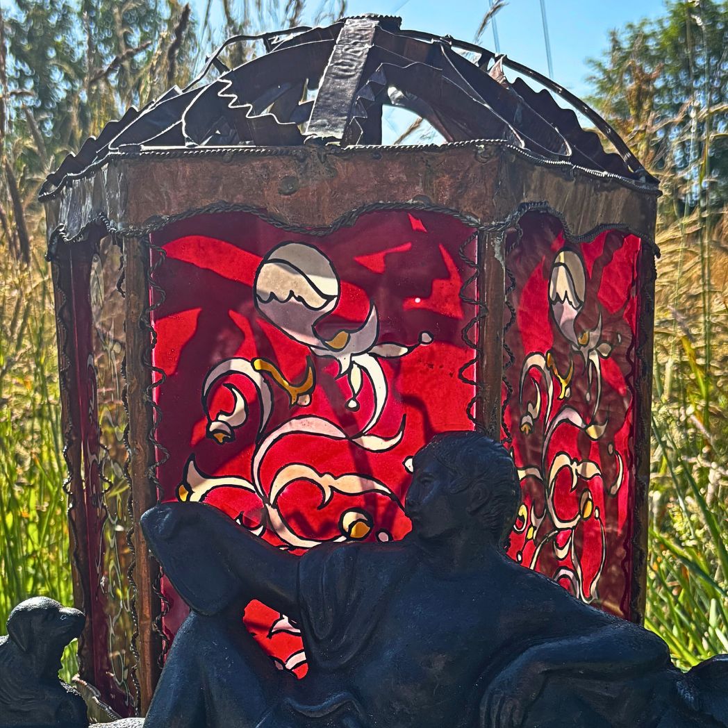 French Art Nouveau glass lantern