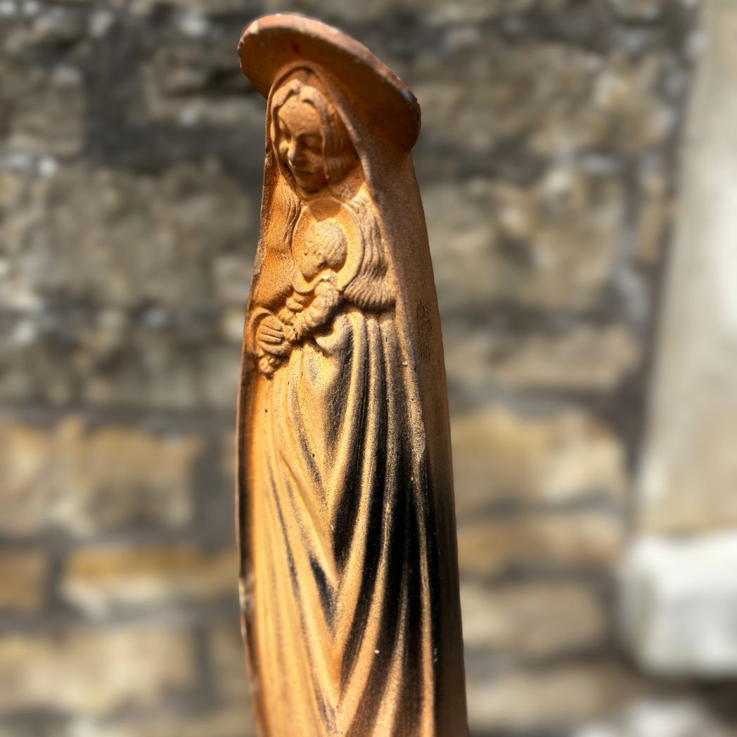 Vintage Terracotta Mary & child statue