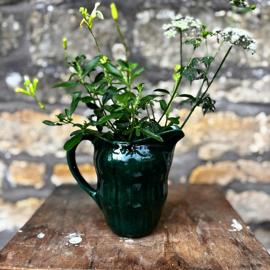 French Ceramic green 1930s jug