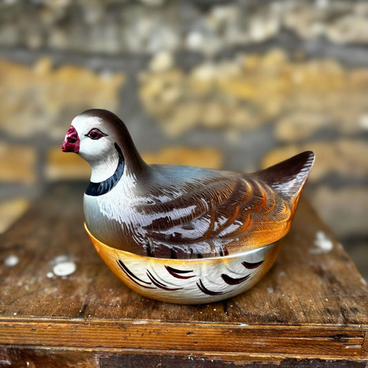 Vintage French ceramic Partridge Terrine