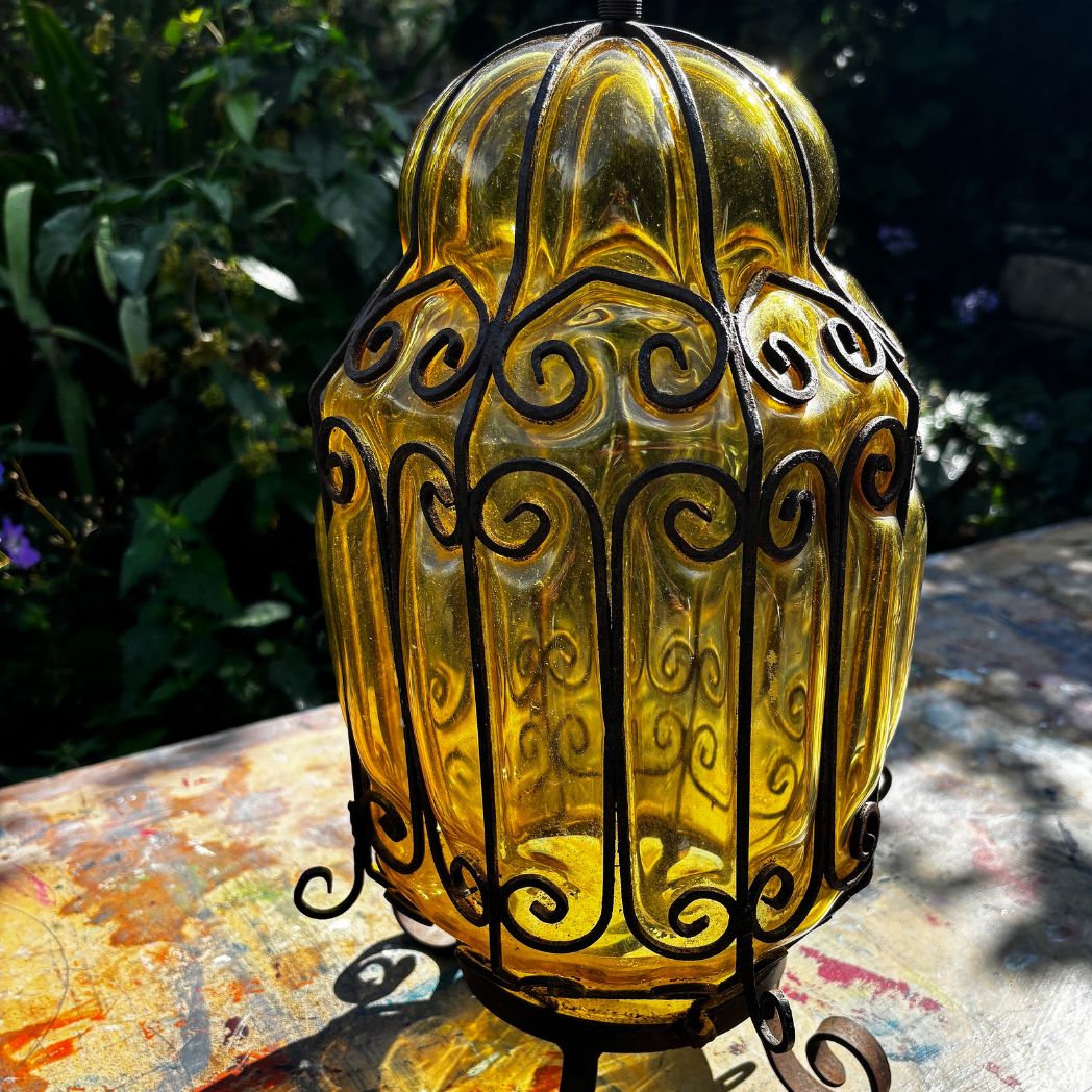 Murano glass caged lantern