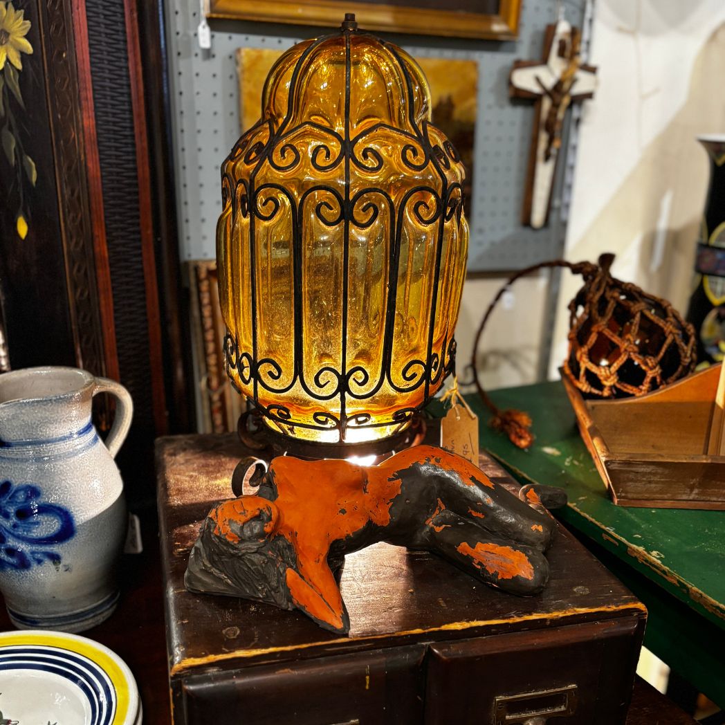 Murano glass caged lantern