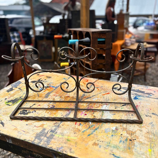 Vintage wrought iron coat rack