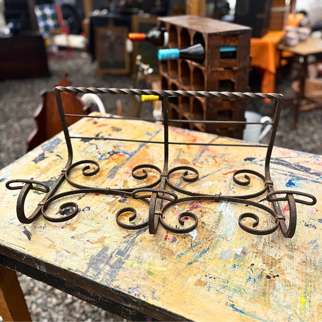 Vintage wrought iron coat rack