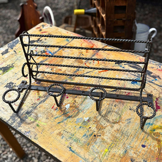 Vintage wrought iron coat rack