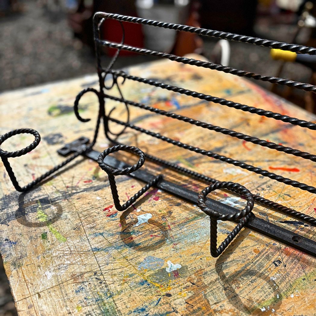 Vintage wrought iron coat rack