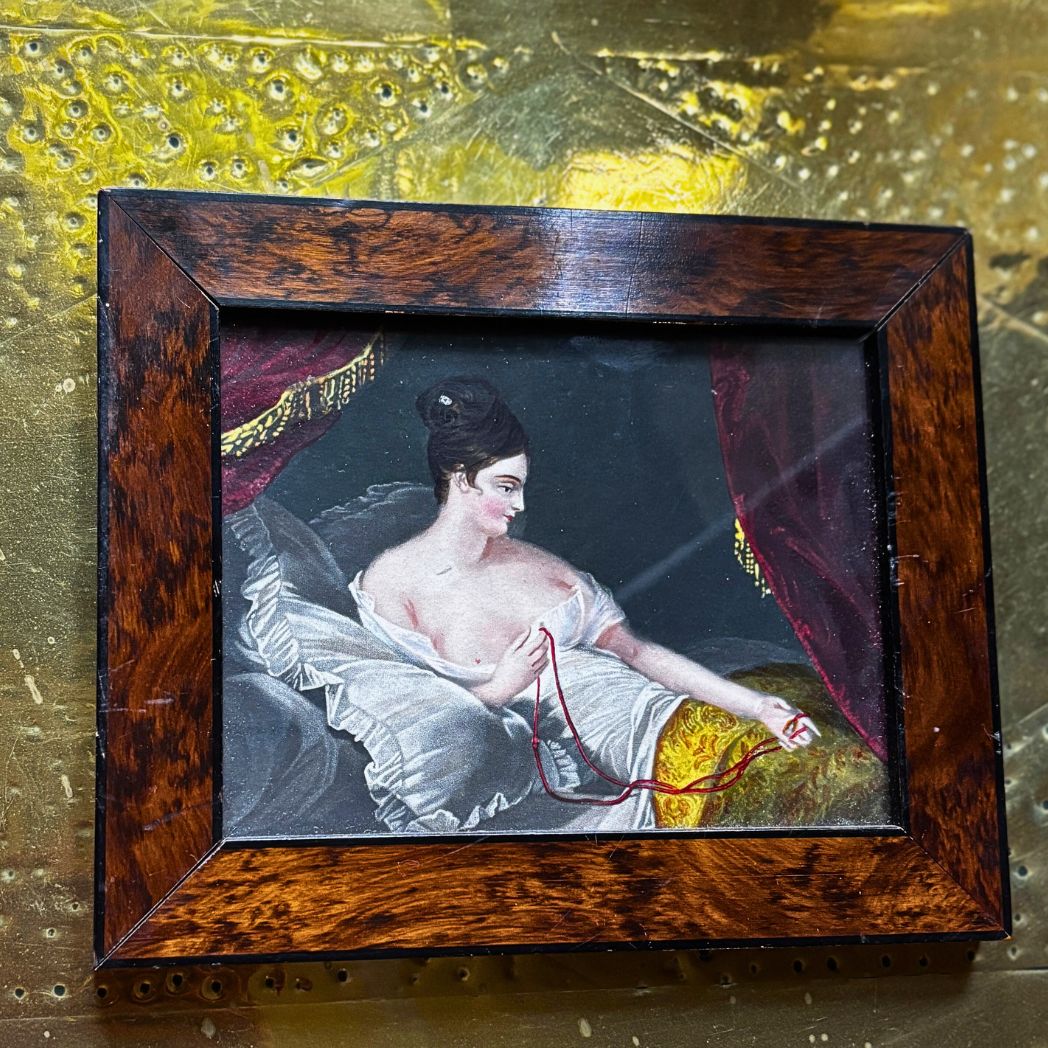 Victorian hand coloured mezzotint
