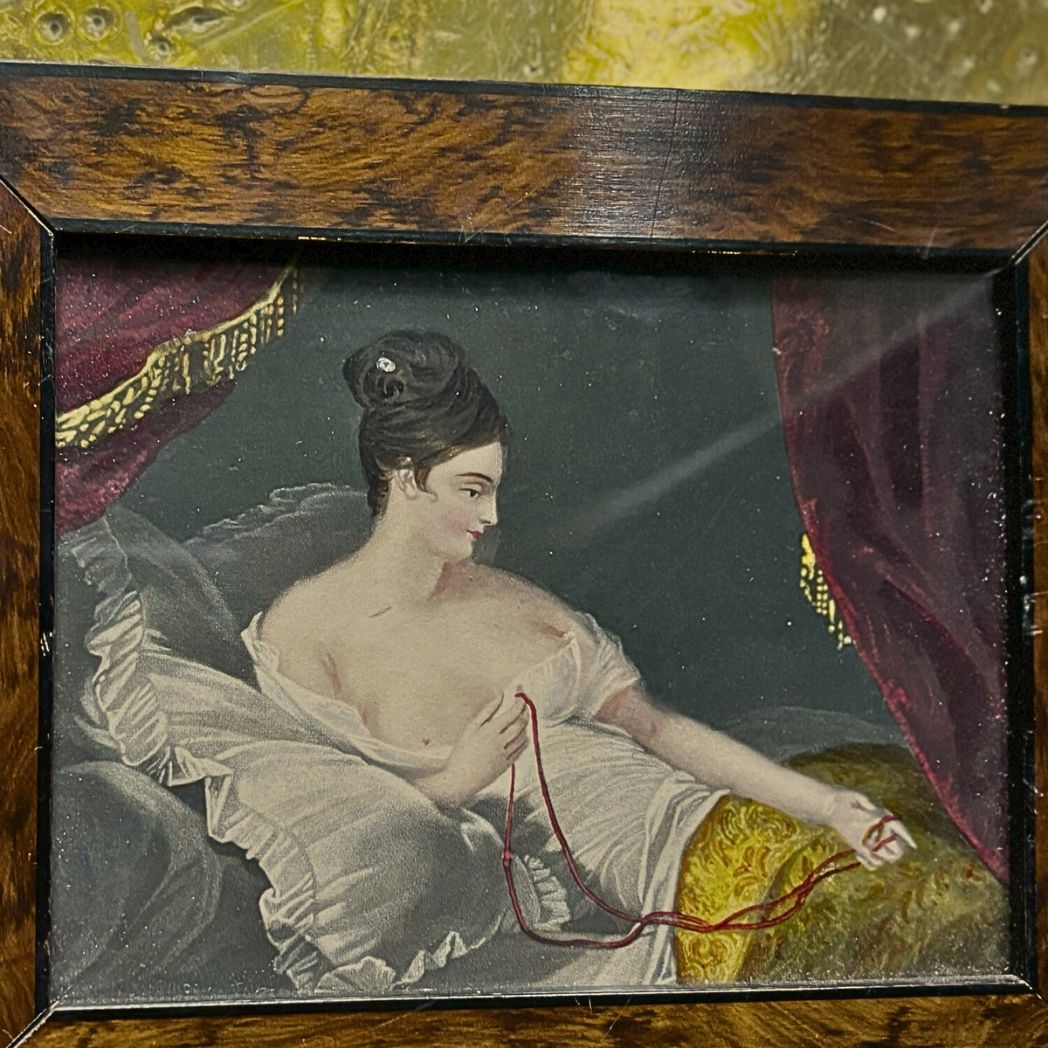 Victorian hand coloured mezzotint