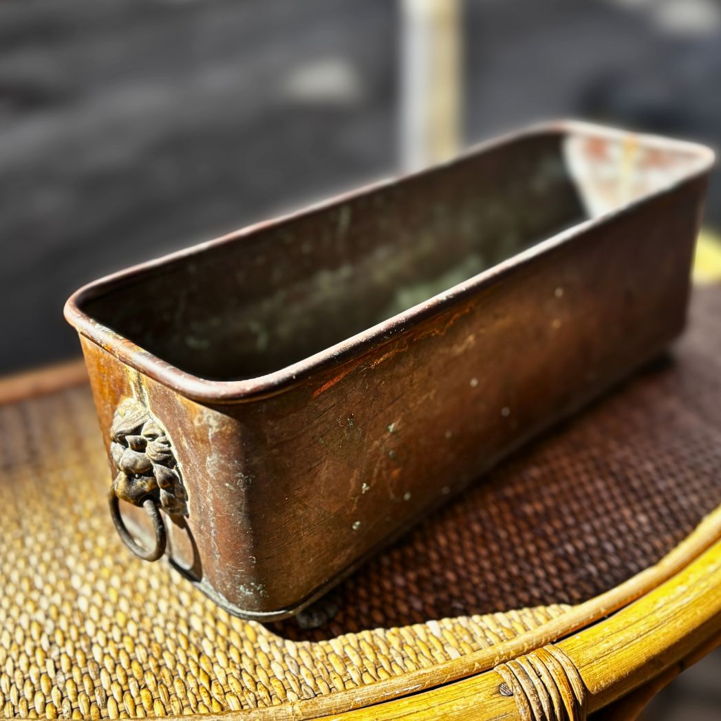 Antique copper planter