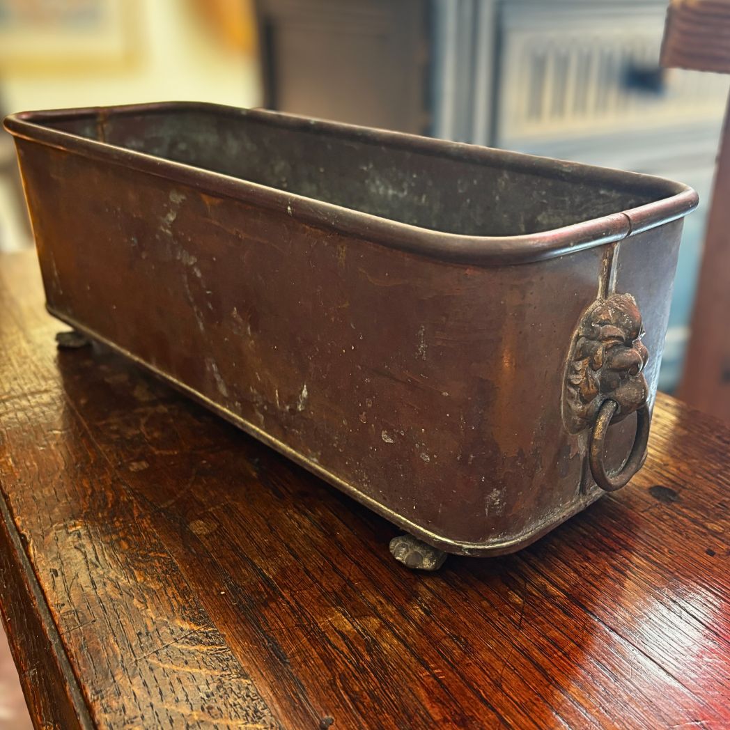 Antique copper planter