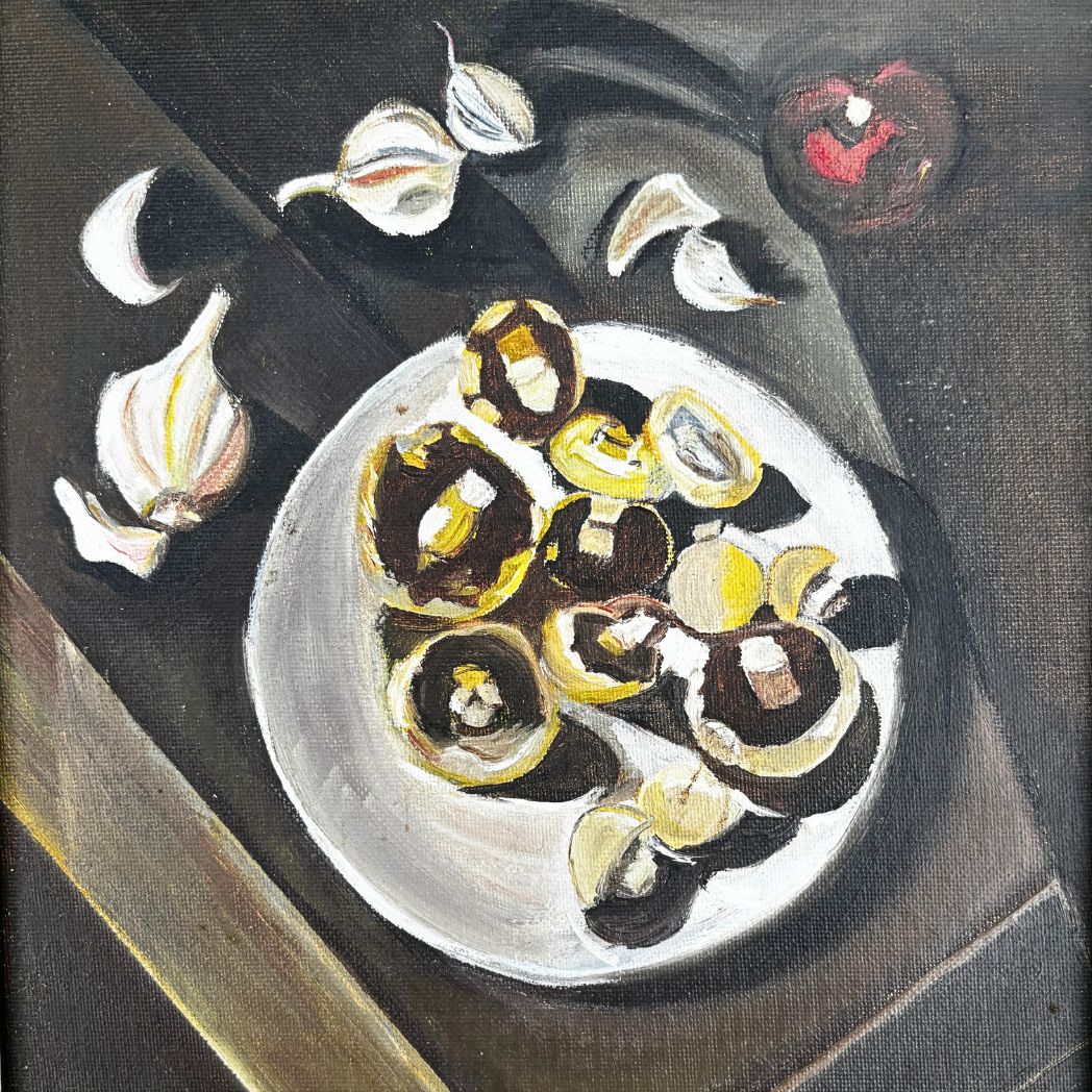Vintage still-life oil painting